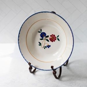 Ceranord France bowl with flower design vintage porcelain faience